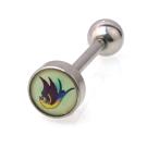 Zungenpiercing Stecker Steel Picture Swallow Barbell